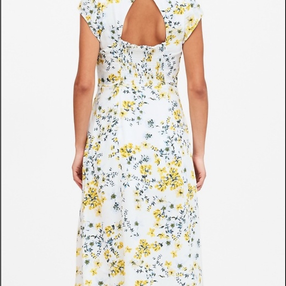 Banana Republic ECOVERO Floral Yellow and White Women's midi Dress